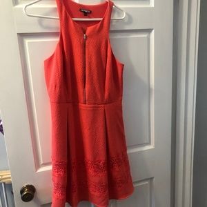 Express Coral Zip Front Dress